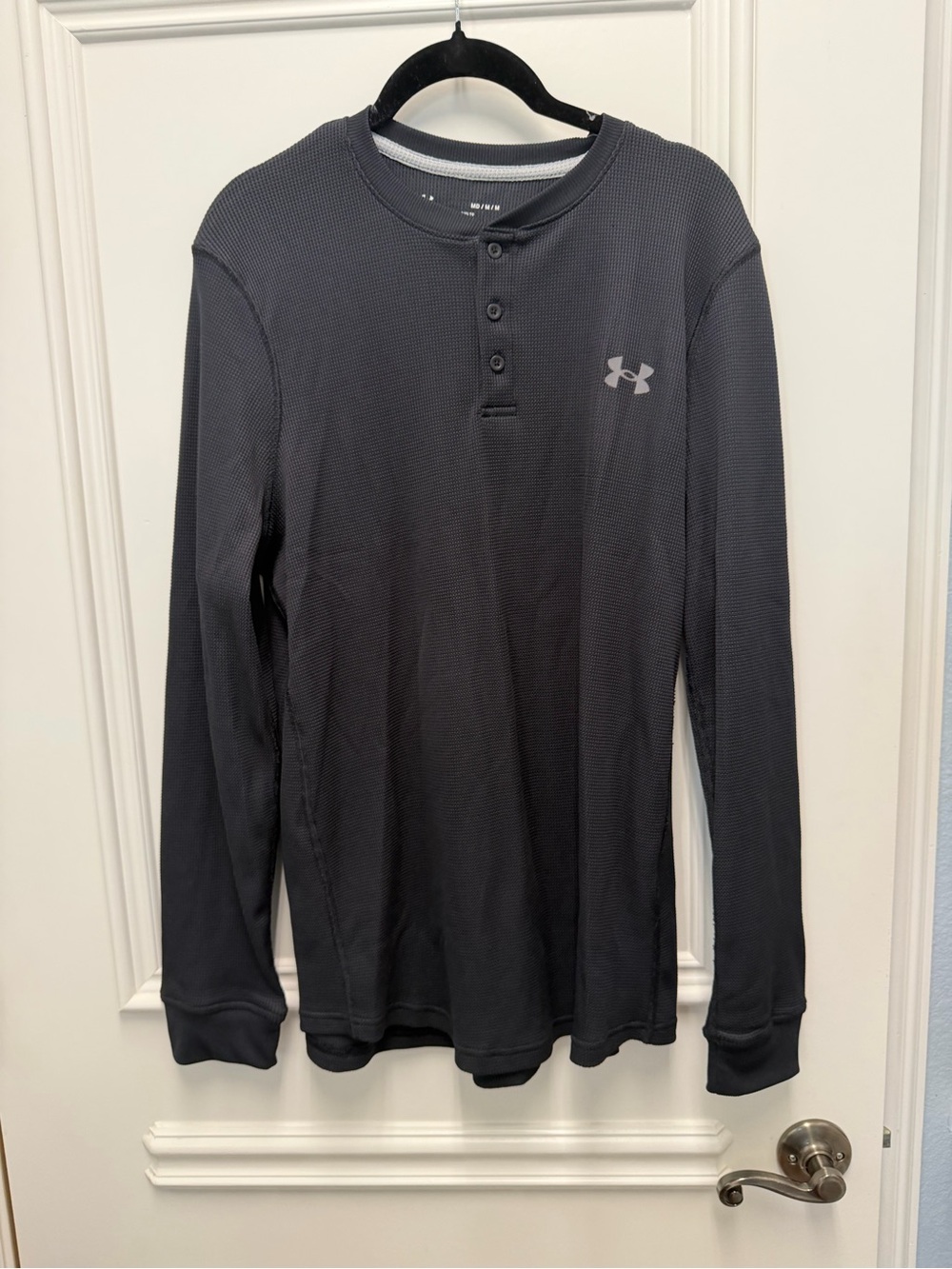 Under Armour Men’s Black waffle knit Long-Sleeve Henley
